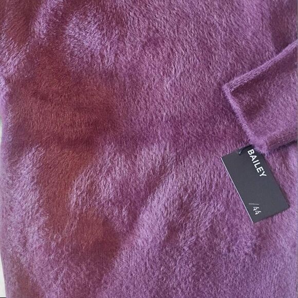 BAILEY 44 Maroon Mock Neck Short Sleeve Pullover Shiny Soft Sweater Size Medium - Picture 5 of 11